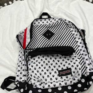 jansport disney minnie mouse black and white full size backpack